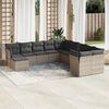 vidaXL Salon de jardin 11 pcs avec coussins gris r&eacute;sine tress&eacute;e