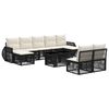 vidaXL Ensemble de canap&eacute; de jardin 10 pc Noir et blanc cr&egrave;me