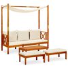 vidaXL Banc de jardin avec table et repose-pieds Bois d'acacia solide