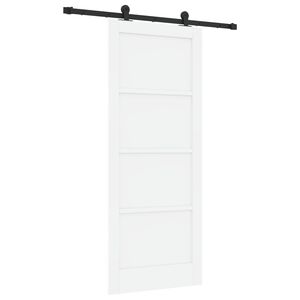 vidaXL Porte coulissante ORKDAL Blanc 83 x 202 cm Bois de pin massif