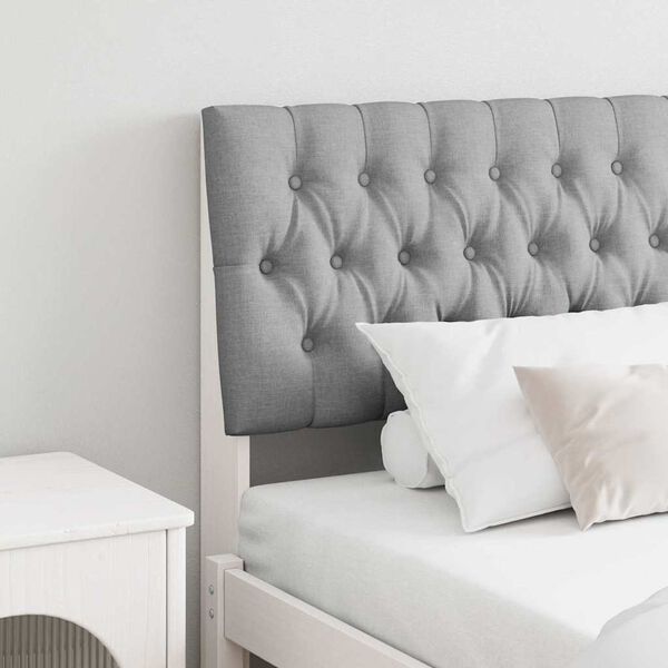 vidaXL T&ecirc;te de lit capitonn&eacute;e Gris clair 180 cm Pin massif