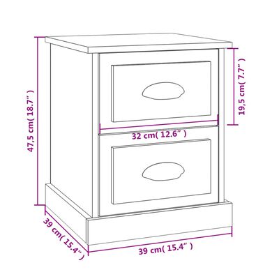 vidaXL Table de chevet blanc brillant 39x39x47,5 cm Bois d’ingénierie