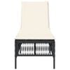 vidaXL Chaise longue avec coussin noir r&eacute;sine tress&eacute;e