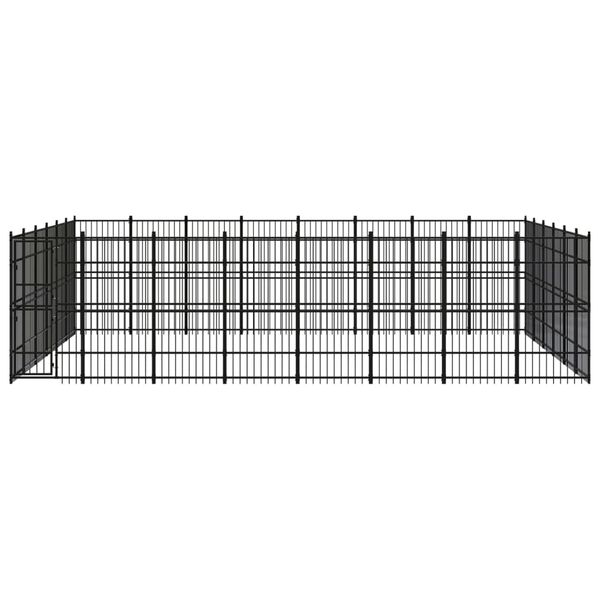 vidaXL Chenil d'ext&eacute;rieur pour chiens Acier 44,24 m&sup2;