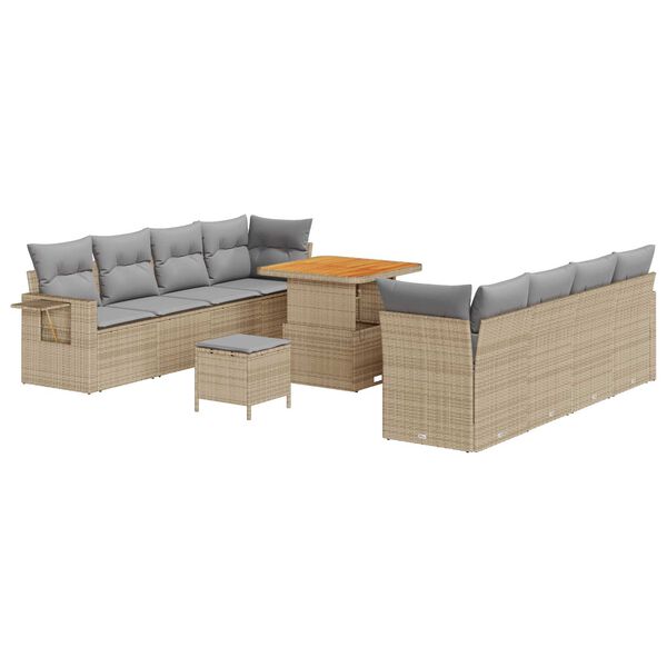 vidaXL Ensemble de canap&eacute; de jardin 11 pcs Beige et Gris clair