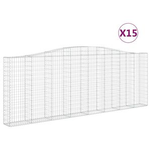 vidaXL Paniers &agrave; gabions arqu&eacute;s 15 pcs 400x30x140/160 cm Fer galvanis&eacute;