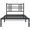 vidaXL Cadre de lit m&eacute;tal sans matelas avec t&ecirc;te de lit noir 100x200cm