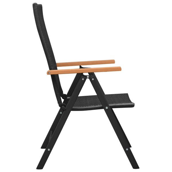 vidaXL Chaises de jardin lot de 4 R&eacute;sine tress&eacute;e Noir