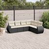 vidaXL Salon de jardin 6 pcs avec coussins noir r&eacute;sine tress&eacute;e