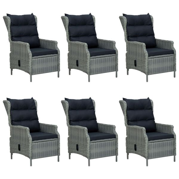 vidaXL Ensemble &agrave; manger d'ext&eacute;rieur et coussins 7 pcs r&eacute;sine tress&eacute;e