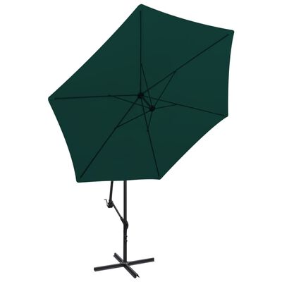 vidaXL Parasol de jardin en porte-à-faux 3 m vert