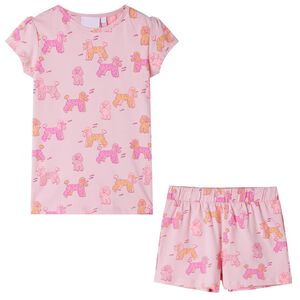 Pyjamas &agrave; manches courtes pour enfants rose clair 92