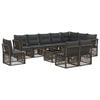 vidaXL Ensemble de canap&eacute; de jardin 11 pc 10 place Gris polyrotin