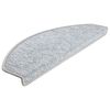 vidaXL Tapis d'escalier 30 pi&egrave;ces 65 x 24 x 4 cm Gris clair Demi-rond Grand