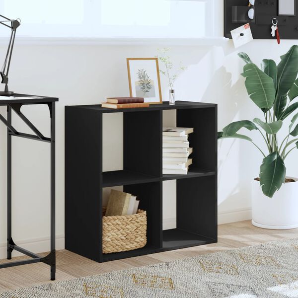 vidaXL Biblioth&egrave;que noir 68,5x32x68,5 cm bois d'ing&eacute;nierie