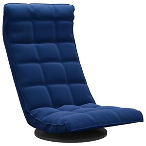 vidaXL Chaise de sol pivotante Bleu Velours