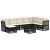 vidaXL Ensemble de canap&eacute; de jardin 9 pc Noir polyrotin