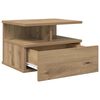vidaXL Table de nuit flottante 2 pcs Ch&ecirc;ne artisanal 40 x 31 x 28 cm