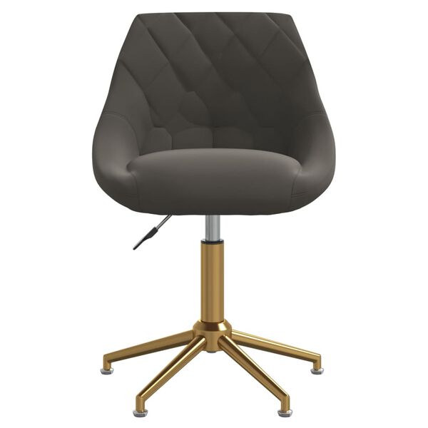 vidaXL Chaises pivotantes &agrave; manger lot de 6 gris fonc&eacute; velours