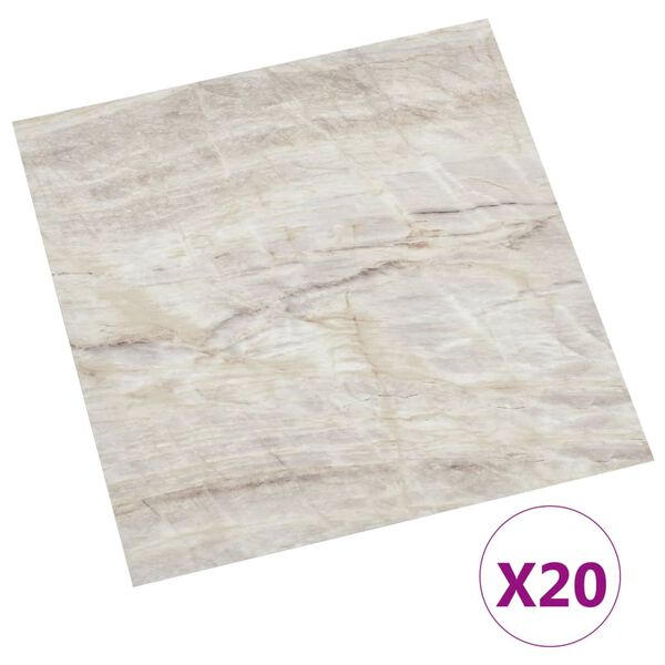 vidaXL Dalles de plancher autoadh&eacute;sives 20 pcs PVC 1,86 m&sup2; beige