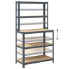 vidaXL Table de travail avec &eacute;tag&egrave;res 5 niveaux Anthracite
