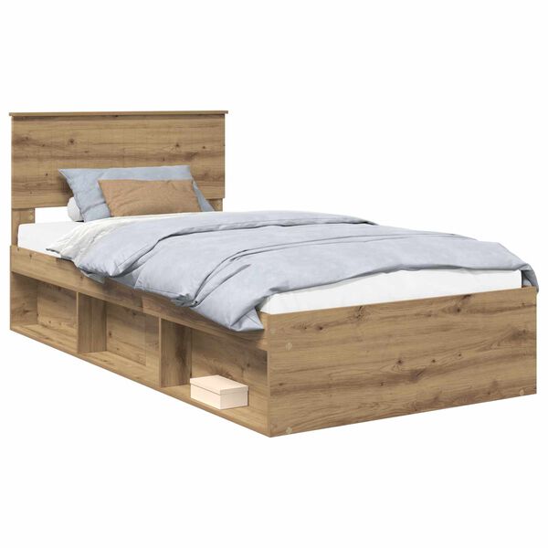 vidaXL Cadre de lit Ch&ecirc;ne artisan 100 x 200 cm Pin massif