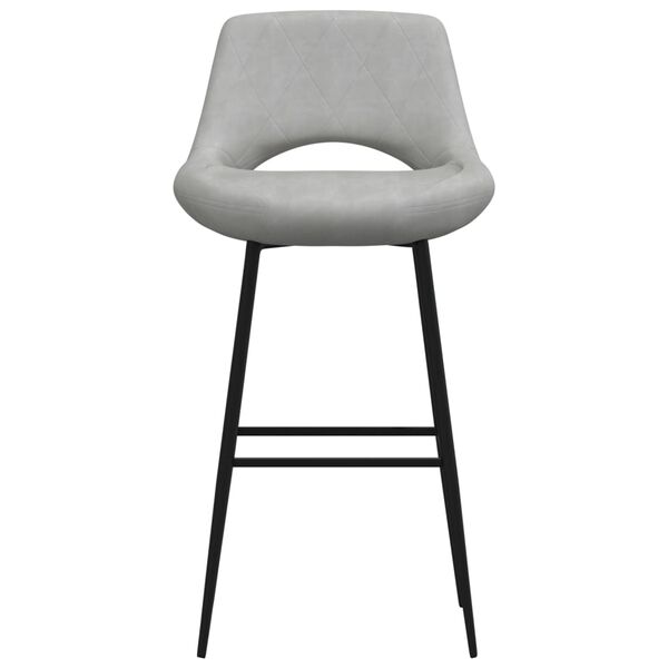 vidaXL Tabouret de bar Gris clair Velours