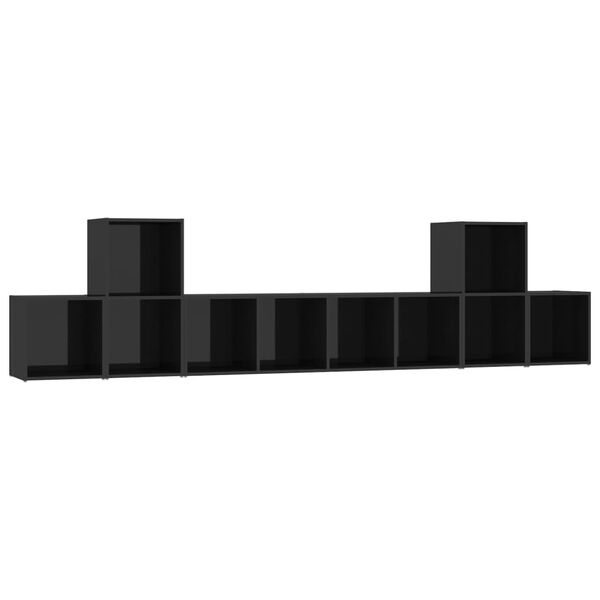 vidaXL Ensemble de meubles TV 5 pcs Noir brillant Bois d'ing&eacute;nierie