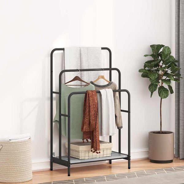vidaXL Porte-v&ecirc;tements avec &eacute;tag&egrave;re Gris Sonoma 60 x 30 x 100,5 cm