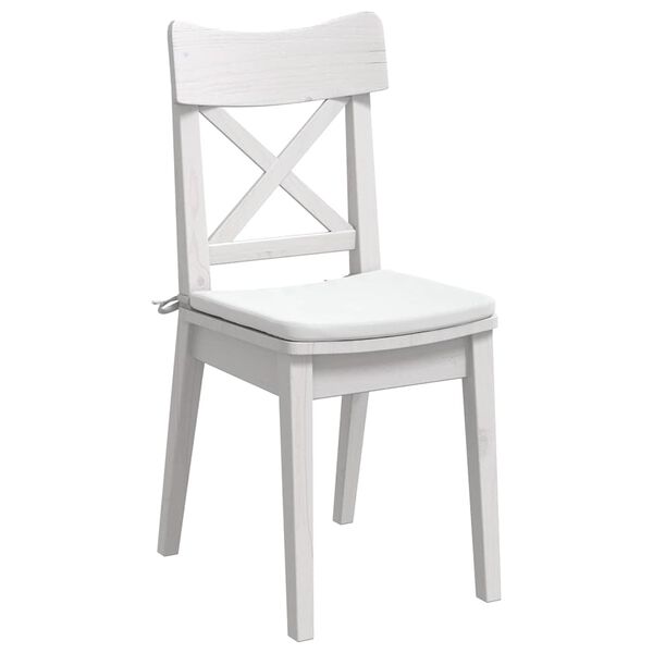 vidaXL Coussins de si&egrave;ge 4 pcs Blanc 40 x 40 x 3 cm tissu