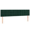 vidaXL T&ecirc;te de lit &agrave; LED Vert fonc&eacute; 160x5x78/88 cm Velours