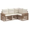 vidaXL Ensemble de canap&eacute; de jardin 4 pc Beige et blanc cr&egrave;me