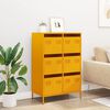 vidaXL Buffet haut jaune moutarde 68x39x101,5 cm acier
