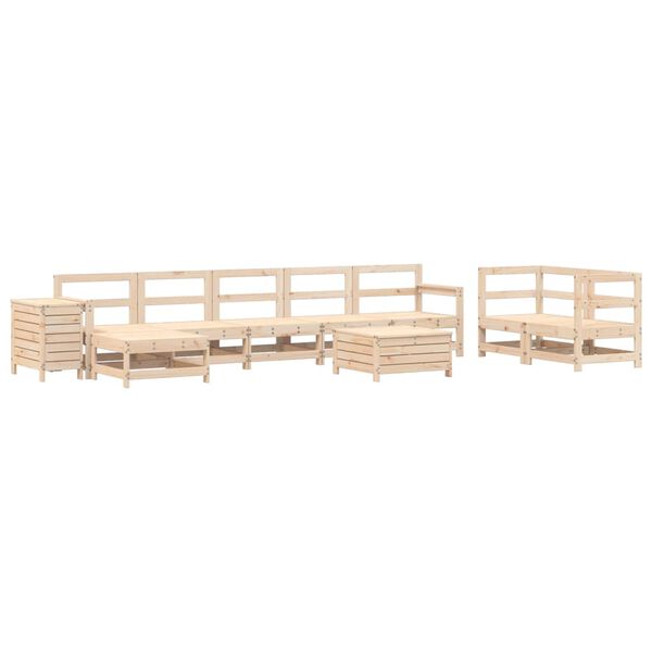 vidaXL Salon de jardin 10 pcs bois de pin massif
