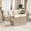 vidaXL Ensemble de Canap&eacute;s avec coussin 7 pcs Beige polyrotin