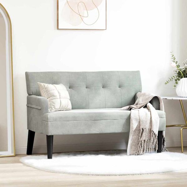 vidaXL Banc Chesterfield Gris clair 112 x 65,5 x 75 cm Velours