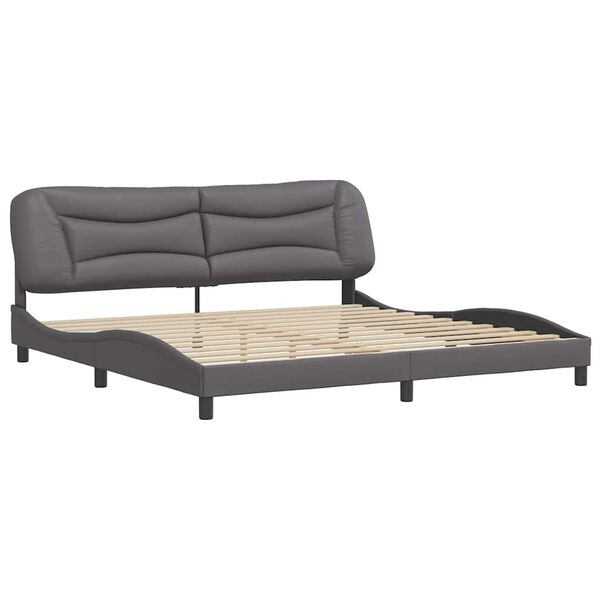 vidaXL Cadre de lit sans matelas Hvar gris 200x200 cm similicuir
