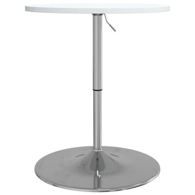 vidaXL Table de bar blanc 60x60x90cm bois d'ingénierie et acier chromé