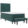 vidaXL Lit &agrave; ressorts avec matelas Vert fonc&eacute; 90 x 200 cm Velours