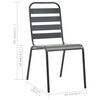 vidaXL Ensemble &agrave; manger de jardin 5 pcs Acier Gris fonc&eacute;