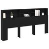 vidaXL Cabinet de T&ecirc;te de Lit Ch&ecirc;ne noir 200 x 19 x 103,5 cm