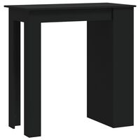 vidaXL Table de bar et rangement Noir 102x50x103,5cm Bois d'ingénierie