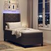 vidaXL Lit &agrave; ressort LED avec matelas Marron fonc&eacute; 80 x 200 cm tissu