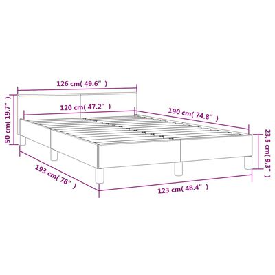 vidaXL Cadre de lit avec tête de lit gris 120x190 cm similicuir