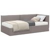 vidaXL Cadre de lit d'angle avec matelas 2 pc Taupe 90 x 190 cm