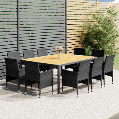 vidaXL Ensemble à manger de jardin 11 pcs résine tressée gris