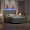 vidaXL Lit &agrave; ressorts avec matelas Gris clair 160 x 200 cm Velours