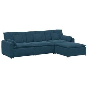 vidaXL Canap&eacute; modulaire avec repose-pieds et coussins gris fonc&eacute;