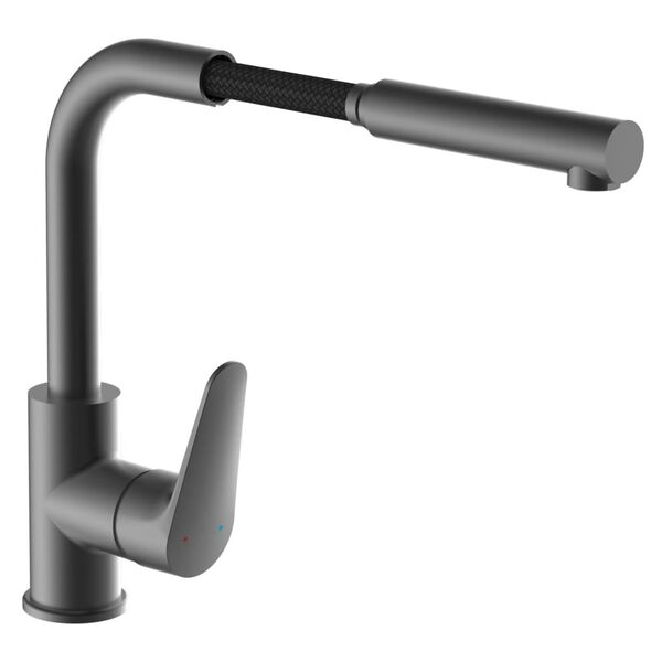 SCH&Uuml;TTE Mitigeur de cuisine avec bec extractible FLORIDA graphite mat