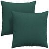 vidaXL Coussins de canap&eacute; 2 pc tissu Vert fonc&eacute; 80 x 80 cm